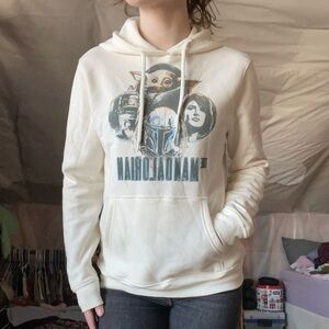 STAR WARS Mandalorian Sweater, Soft Light Weight Sweaters, Cream Color, Unisex